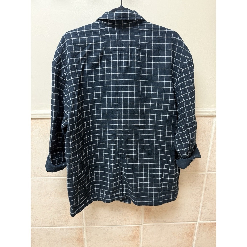 Madewell Waffleback Shaw Blazer Jacket Black White Windowpane Plaid NWT Sz L - Picture 3 of 15